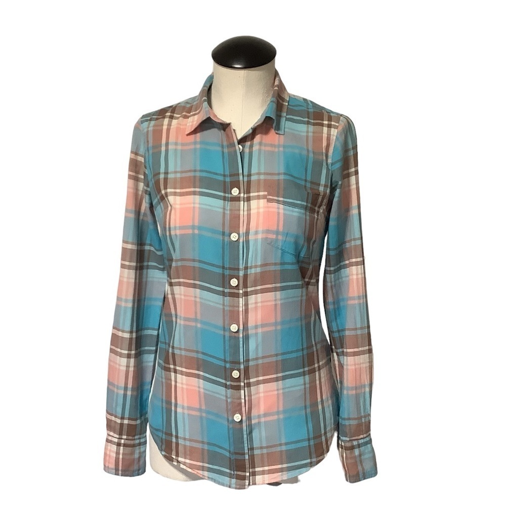 J. CREW 100% Cotton Button Down Plaid Shirt - Size XXS